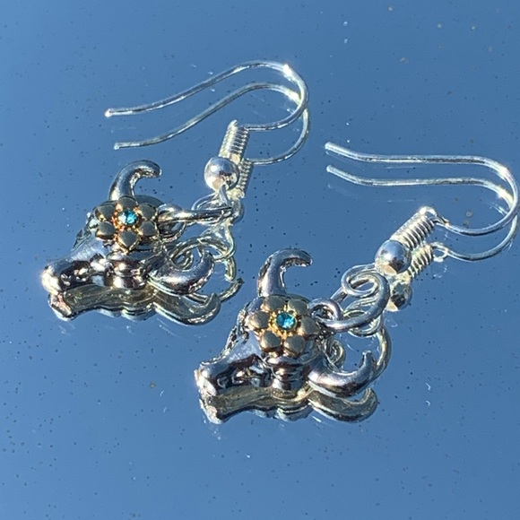 Jewelry - Bull head with Flower Earrings